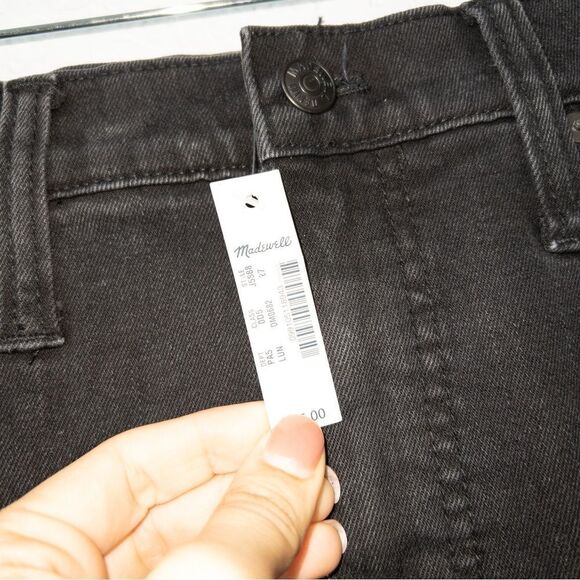 NWT Madewell Black Stretch Denim Straight Step Hem Edition Mini-Skirt Size 27 - Picture 7 of 10